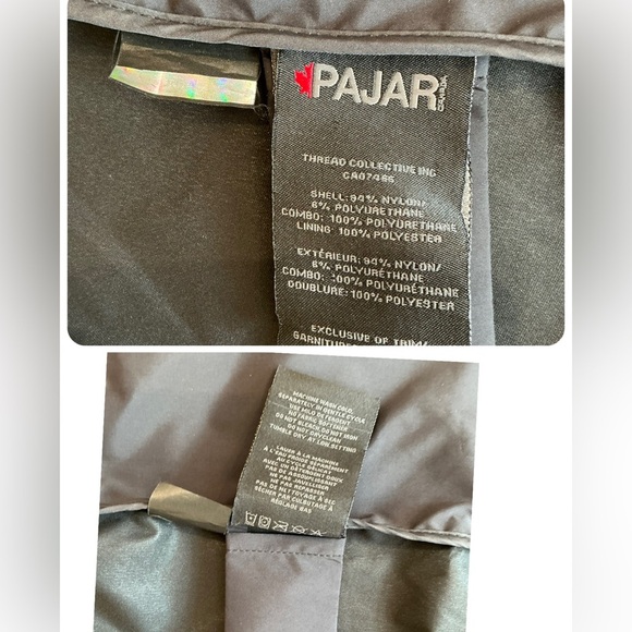 Pajar Canada Rain Coat with Hood Thumbhole Packable Water Resistant in Black - Picture 14 of 14